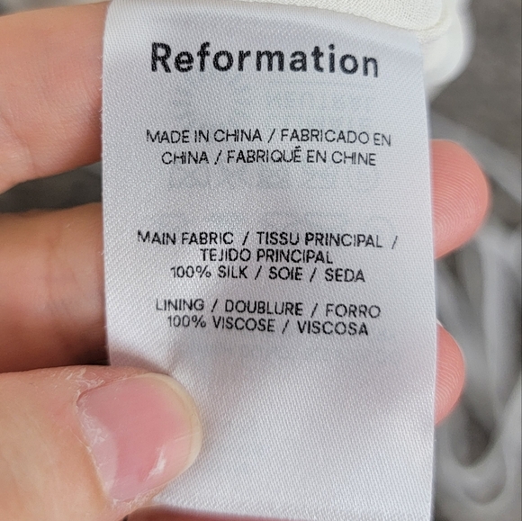 NWT Reformation Annabelle Maxi Silk Dress Fior Di Latte Cowl Scooped Neck 6 - Picture 9 of 12